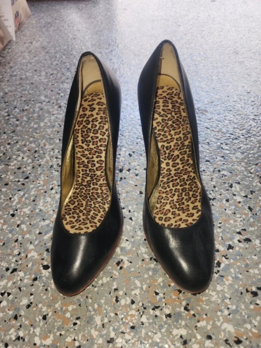 4 inch black heels, high quality leather